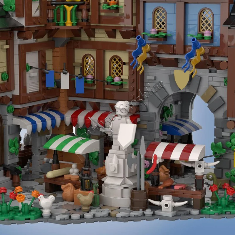 Фото 4658 шт. MOC средневековый замок на заказ модель-головоломка средневековый городской центр технический DIY сборочный набор игрушек для детей праздничные подарки №5