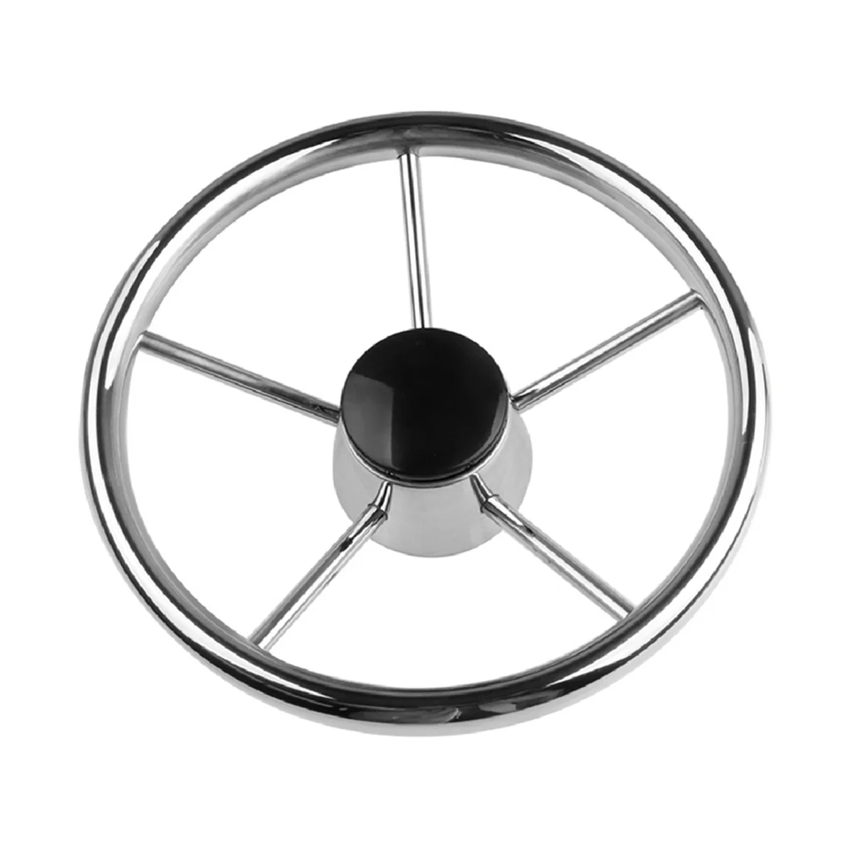 

Boat Steering Wheel Stainless Steel 5 Spoke 11Inch for Most Marine Yacht Boat Boating Equipment Accessories