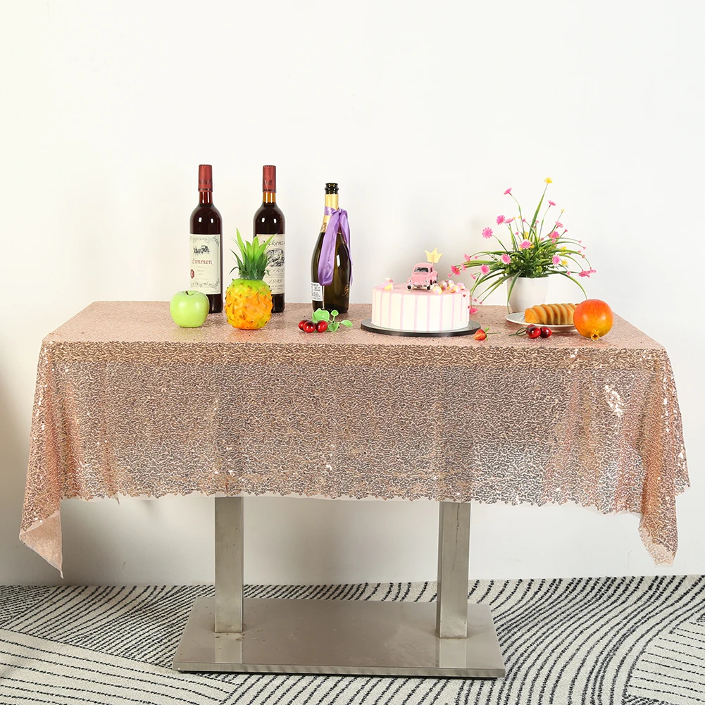 

Glitter Table Runner Square Sequin Tablecloth Photography Background Cloth Decoration for Wedding Banquet Christmas Home