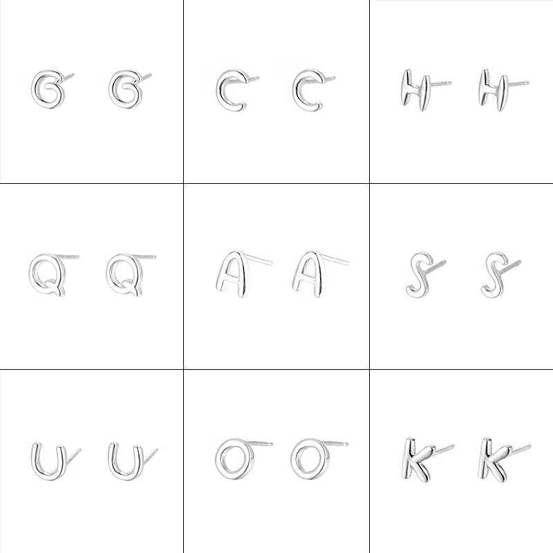 

Tiny Simple 26 A-Z Initial Letter Stud Earrings for Women Cute Alphabet Name Earrings Charm Piercing Jewelry Pendientes Brincos