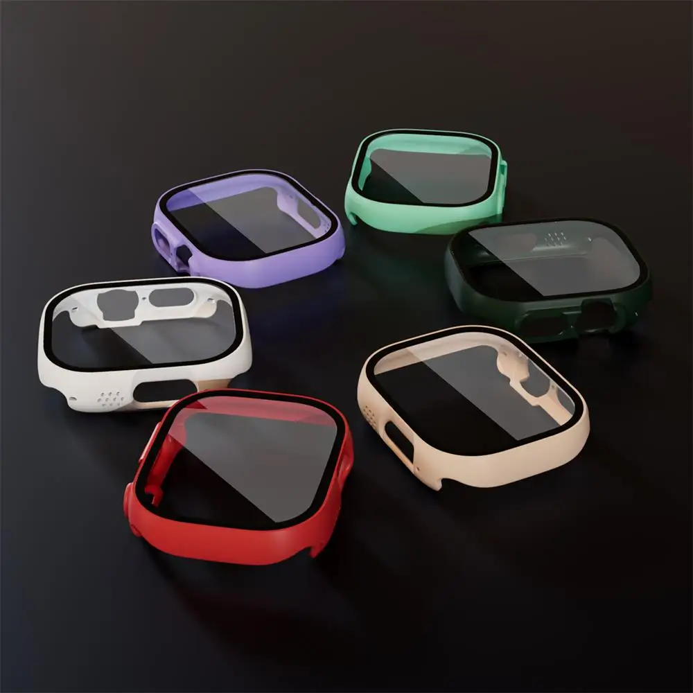 

Glass+Cover For Apple Watch case 49mm smartwatch PC Screen Protector Bumper Tempered case cover iwatch series Ultra Accessories