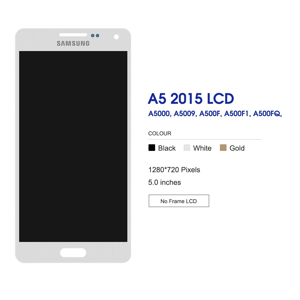 

Оригинальный ЖК-дисплей для Samsung Galaxy A5, сенсорный экран, дигитайзер, запасные части для SM-A5000,SM-A5009,SM-A500F