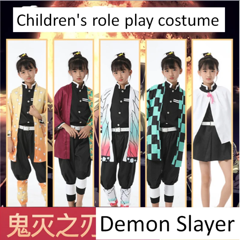 

Anime Cosplay Kids Costume Demon Slayer Tanjirou Nezuko Cosplay Uniform Halloween Costume Boys Girls Gift