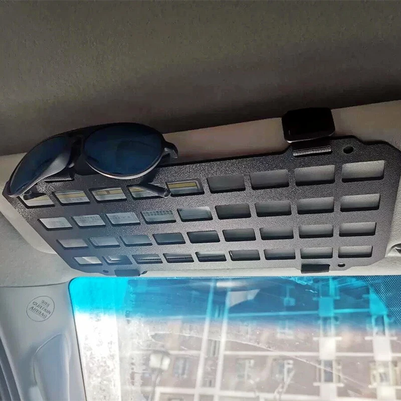 

Sun Visor Organizer Vehicle Plastic Molle Panels Interior Accessories Molle Pouches EDC Tools
