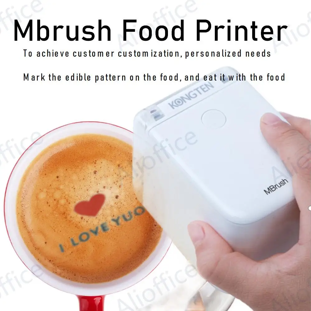 Mbrush-Mini impresora de alimentos de mano, tinta comestible portátil, bolígrafo de inyección de tinta, impresión personalizada, bricolaje, pan, café, fruta, galletas