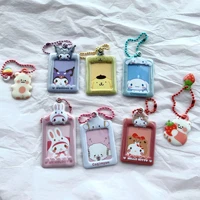 Cute Kpop Idol Photocard Inch Card Holder With Chain Waterproof Case Photo Sleeve Keychain Pendant School Stationery
