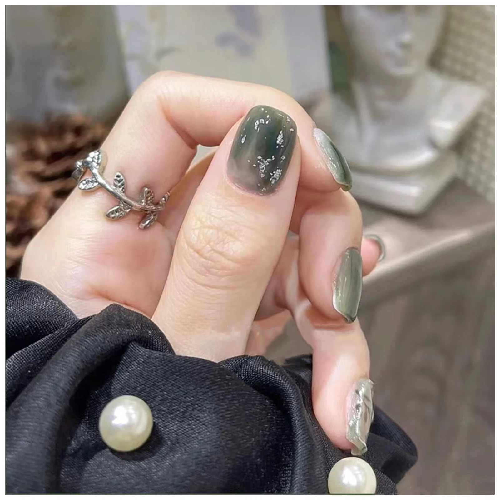 Накладные ногти с серебряными краями для девочек, водонепроницаемые и устойчивые к царапинам накладные ногти для маникюра, новичка, новичок Накладные ногти с серебряными краями для девочек, водонепроницаемые и устойчивые к царапинам накладные ногти для маникюра, новичка, новичок