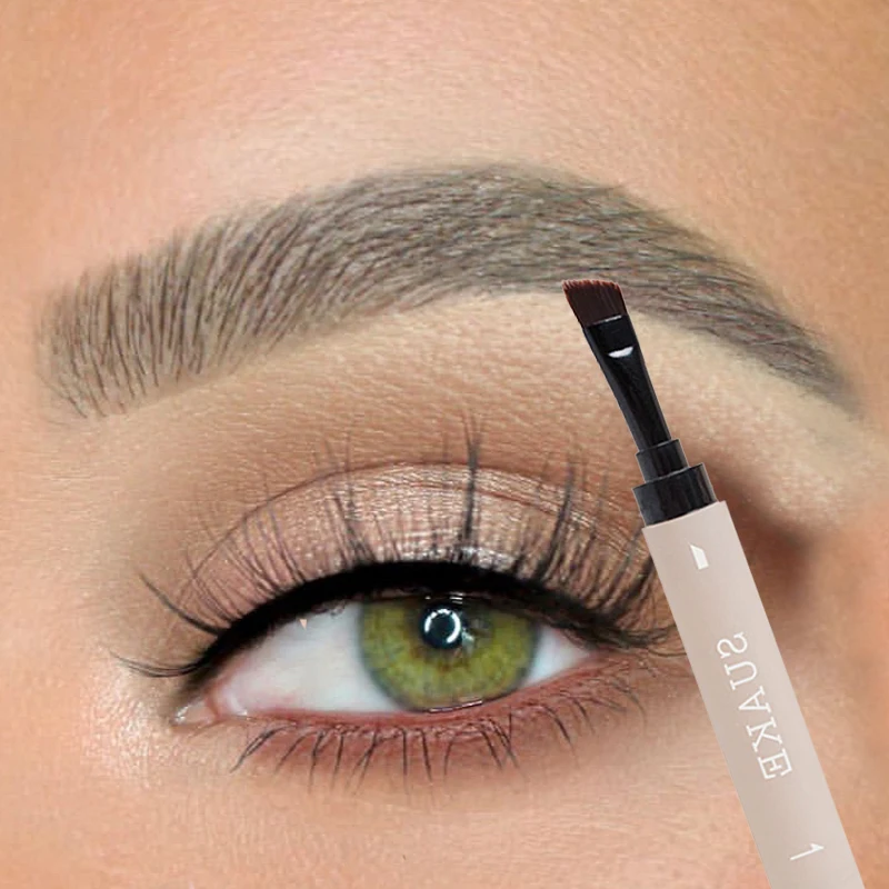 

Brown Gray Taupe Eyebrow Cream Pencil Double Head Natural Waterproof Silkworm Eyeliner Eyebrow Pen with Brush Eyes Makeup Tool