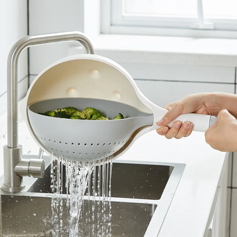 

Double-layer Drain Basket Vegetable Basin Food Grade Drain Basket Wash Vegetable Fruit Filter Kitchen Vegetable Washing Tool