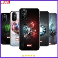 marvel logo hero clear phone case for huawei honor 20 10 9 8a 7 5t x pro lite 5g black etui coque hoesjes comic fash design