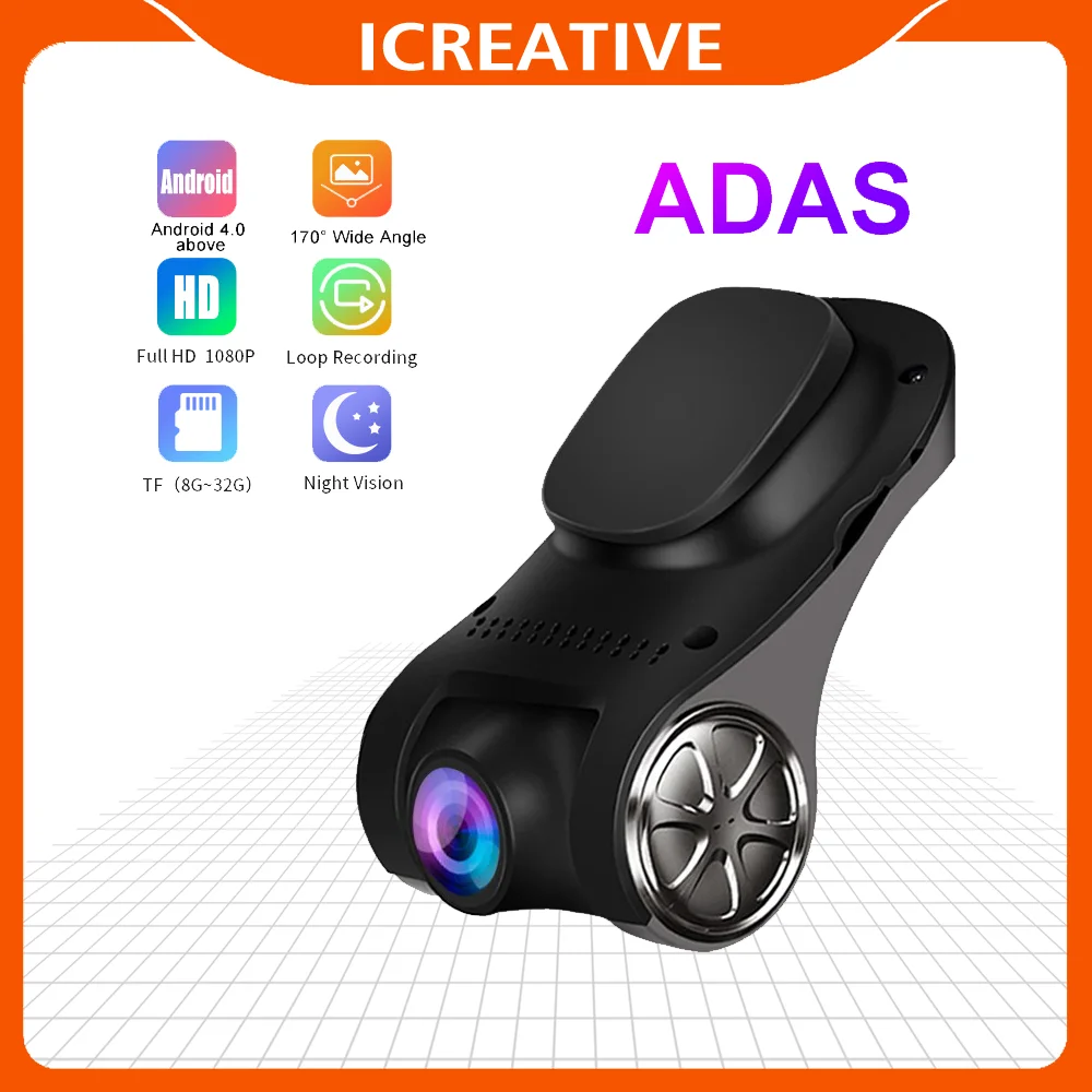 

ADAS Ranging Function Car DVR Camera 1080P FHD Dash Cam Auto Video Recorder Night Vision USB Car DVR For Android 4.0 Above