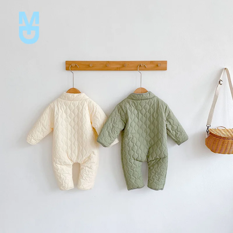 

New MILANCEL 2022 Winter Baby Rompers Fur Lining Toddler Jumpsuits Infant Ouertwear Casual Girls Clothes