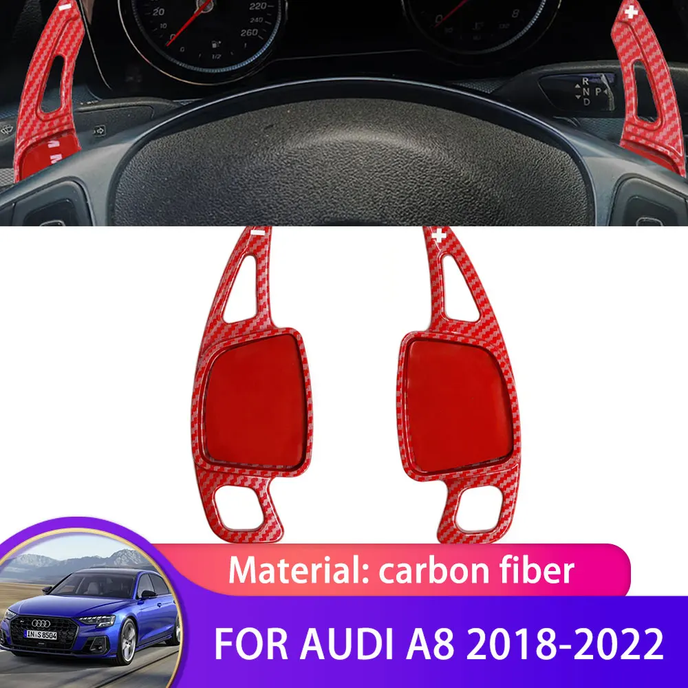 

2 Pcs Carbon Fiber Car Steering Wheel Paddle Shift For Audi A8 D5 4N 2018 2019 2020 2021 2022 DSG Gear Shift Shifter Extension