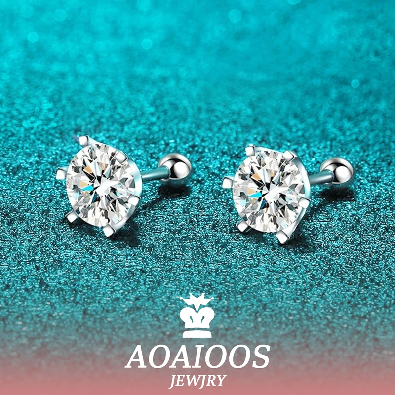 

DRring White Gold Plated 2ct Moissanite Studs Earrings for Women Wedding Sparkling 100% S925 Sterling Silver Luxury Jewelry GRA