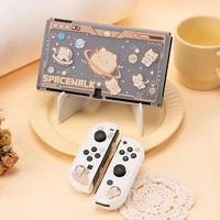 cute space cat switch oled case transparent split protective shell hard case for nintendo switch oled accessories joy con case