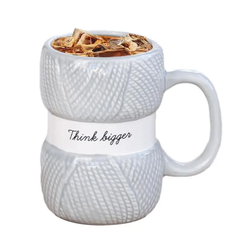 Кофейная кружка в форме пряжи новинка керамическая для вязания крючком питьевой