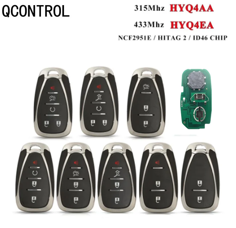 QCONTROL 315/433MHz HYQ4AA HYQ4EA Remote Key for Chevrolet Camaro Volt Blazer Traverse Cruze Malibu Sonic Equinox Spark