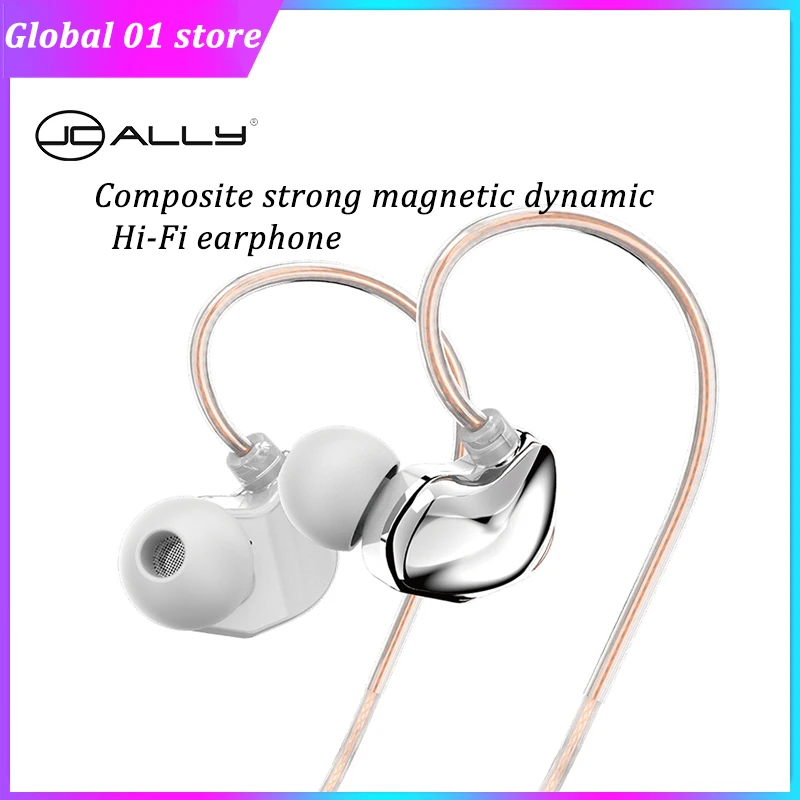 

JCALLY In-ear Wired Earphone N52 Magnet + Biological Diaphragm Dynamic Headphones Bass Headset Music Earplugs With Microphone