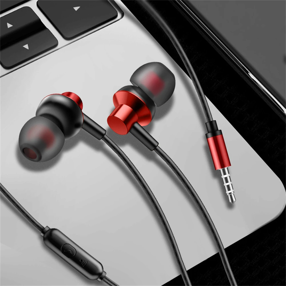 

With Mic Gaming Headset New Headphones Hifi In-ear Earphone For Android Upgrade Version Stereo Earpiece Metal Music Headphones