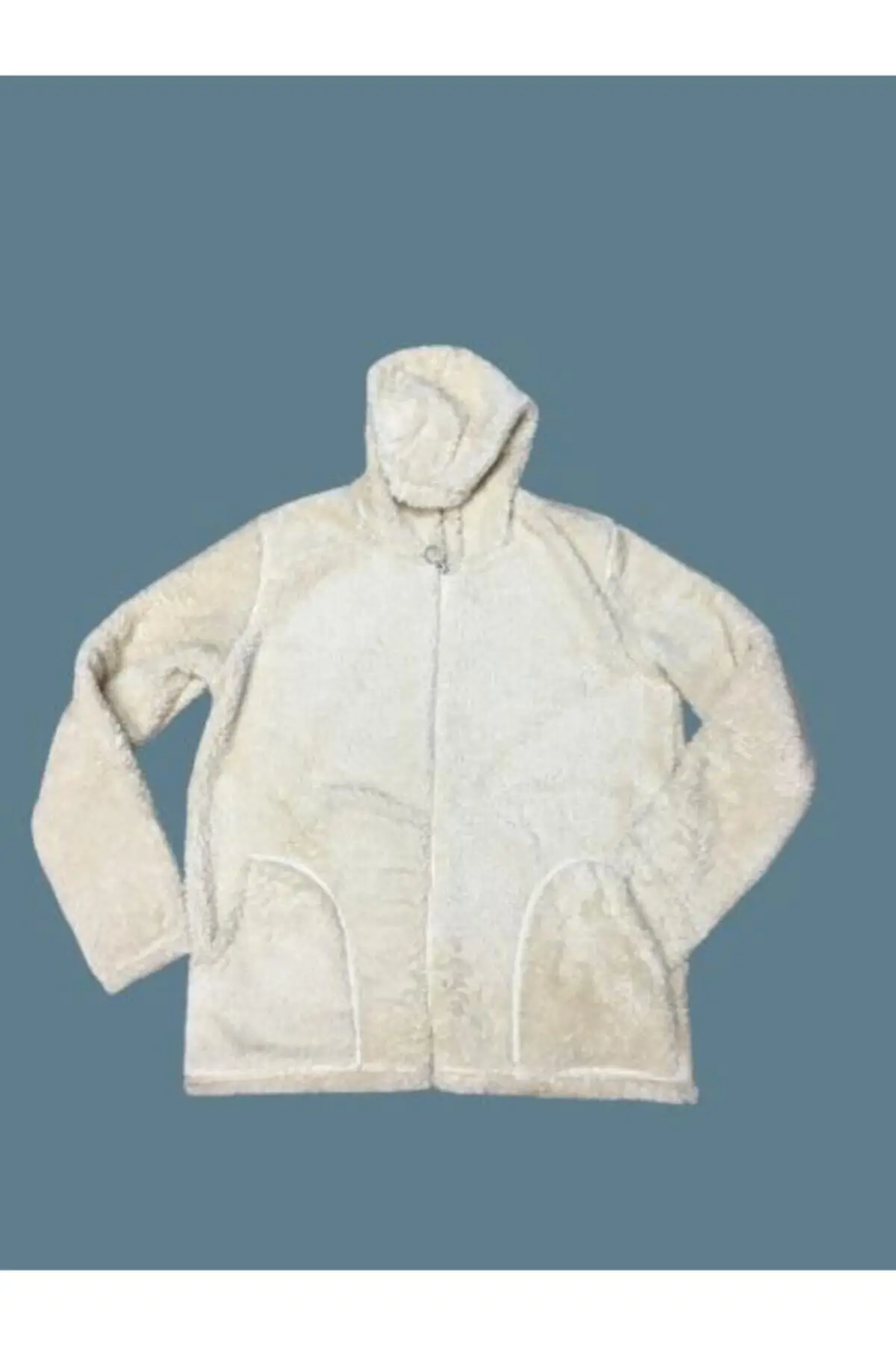 

Women's Cardigan Unisex White Plush Hooded Casual Knitted Quality Fashion Cardigan Sweaters Loose Sweater Jumper