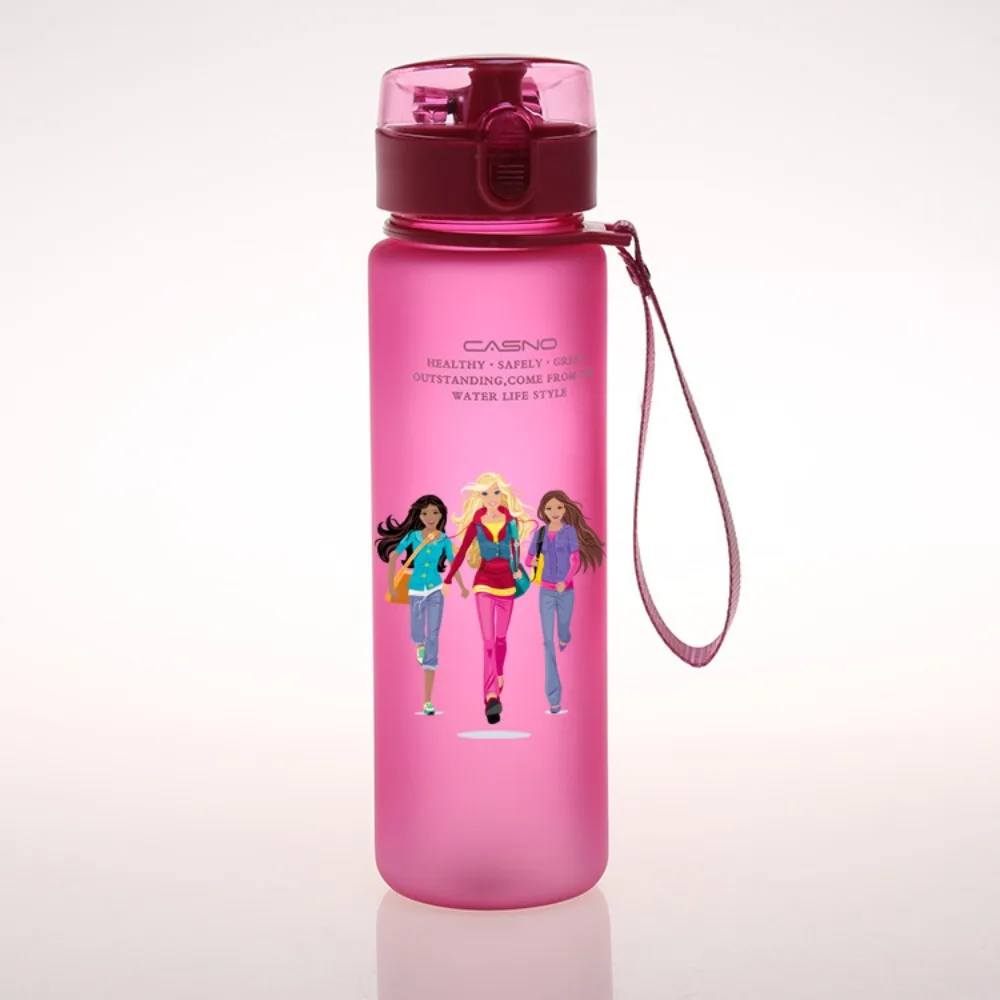Пластиковая бутылка для воды Барби с мультяшным дизайном Спортивная фитнеса