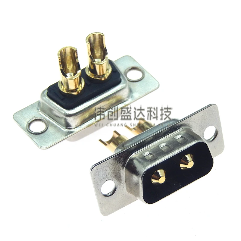 2W2 2V2 30A 2-контактный позолоченный разъем D-SUB  адаптер для пайки