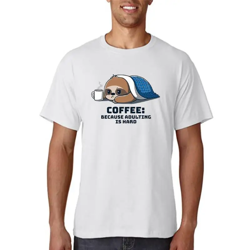 

Cute Animal Sloth Adulting Is Head Womens T-Shirt Street Trendy Summer 2022 T Shirt Hip Hop Casual Tshirts Harajuku Tee Women