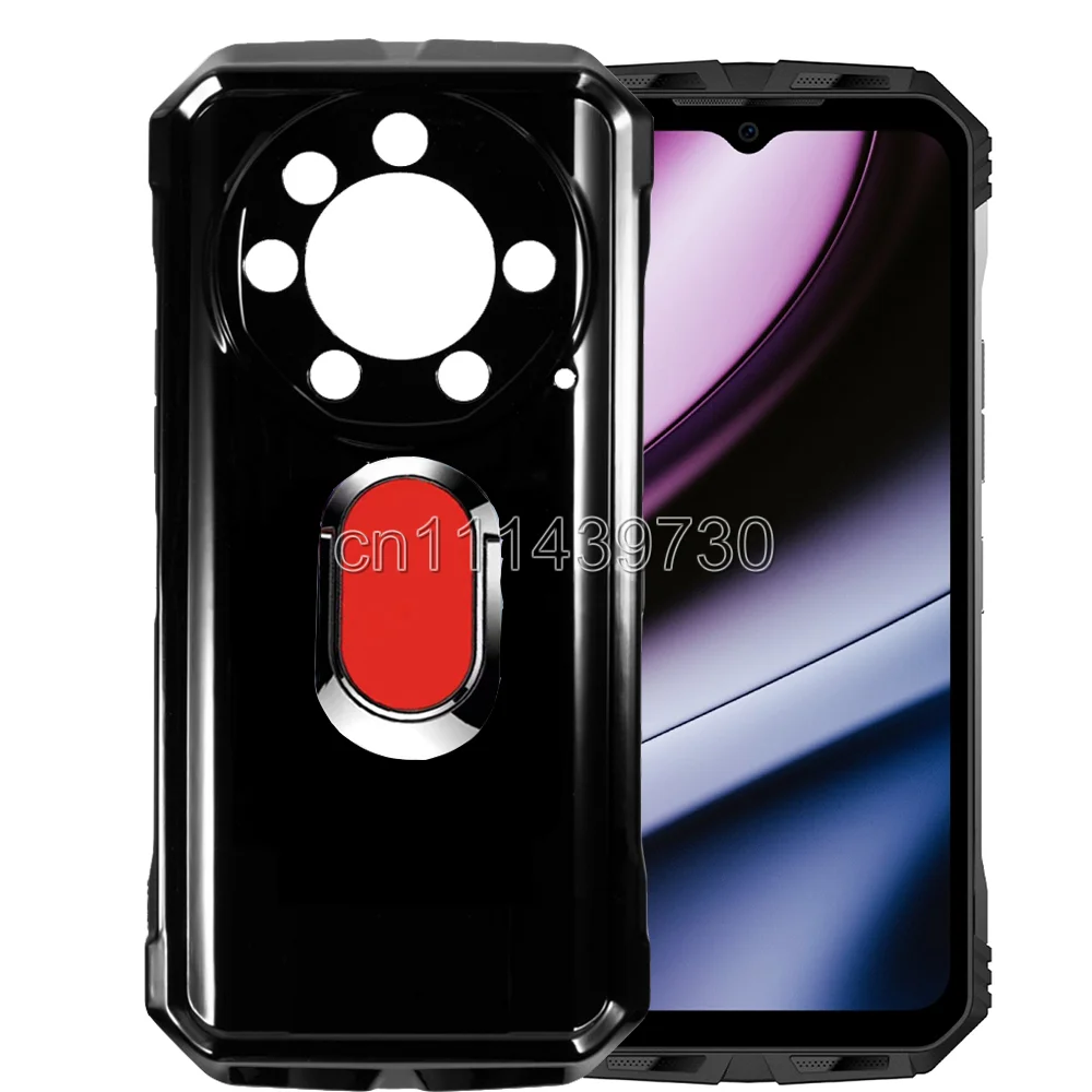 Противоударный чехол Для DOOGEE S110 с кольцом-держателем из мягкого ТПУ подставкой
