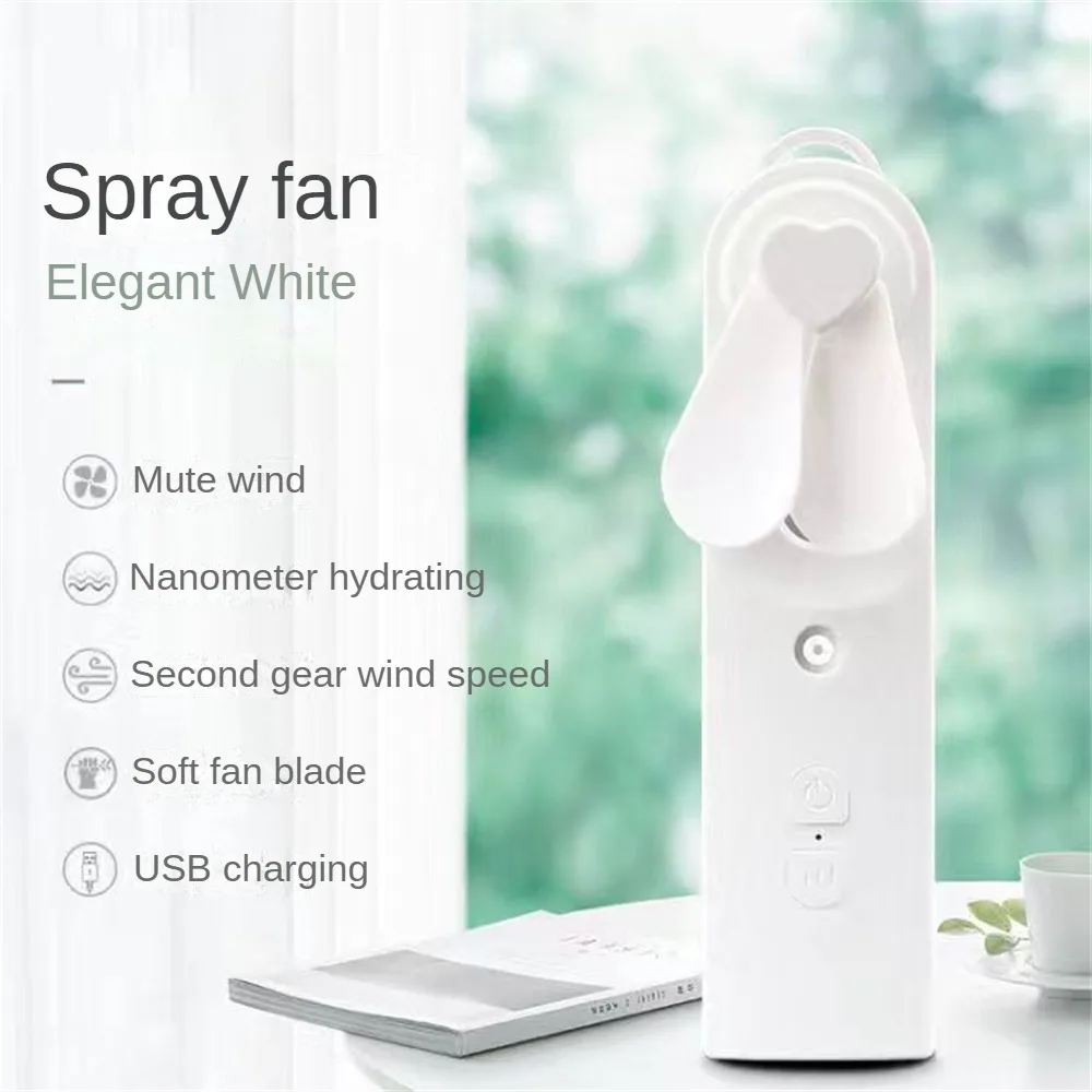 

Comfortable At One Speed Handheld Portable Fan Dual Speed Adjustment Water Replenisher Soft Fan Blades Safety Use All-purpose