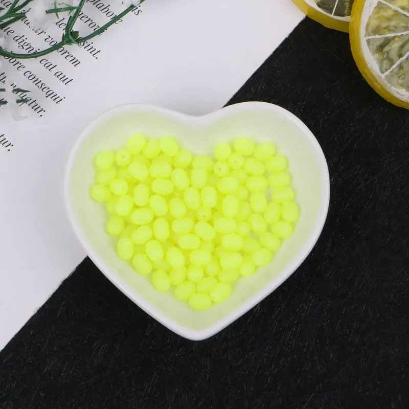 

100Pcs Oval Luminous Fishing Lures Fishing Beads Sea Hard Floating Float Tackles