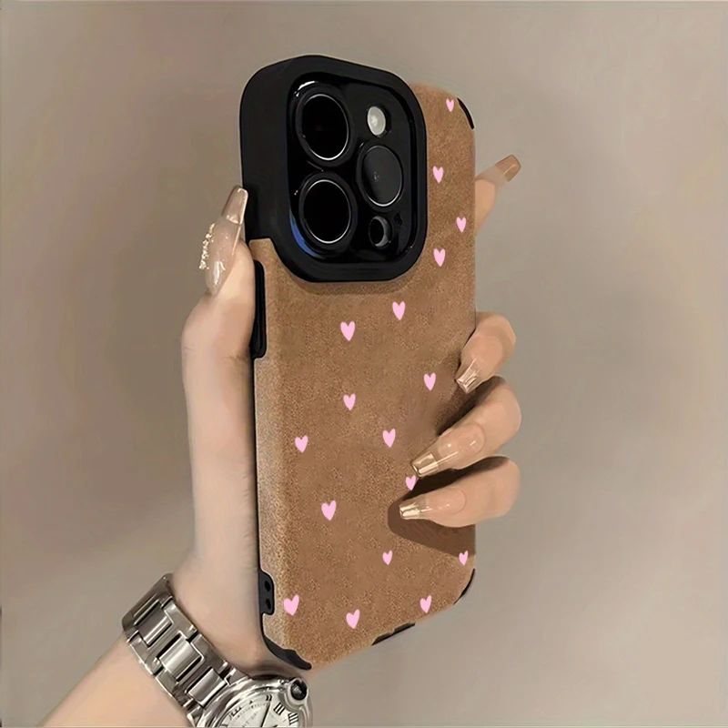Фото Модный чехол для телефона с розовым сердечком для iPhone 15 16 17 14 13 12 11 Pro Max Air XR X XS 7 8 Plus SE 2022 Противоударный чехол №1