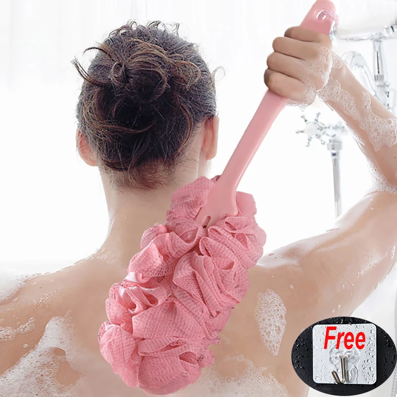1PC Practical Bathroom Body Cleaning Massage Brush Long Handle Shower Scrubber For Old Man Kids Woman Plastic Back Brush Sponge