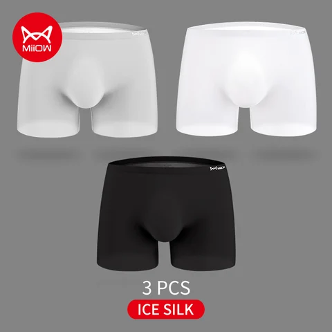 MIIOW 3PCS Ultra-fingro Men Menwear 120s 120 Male de seda de seda