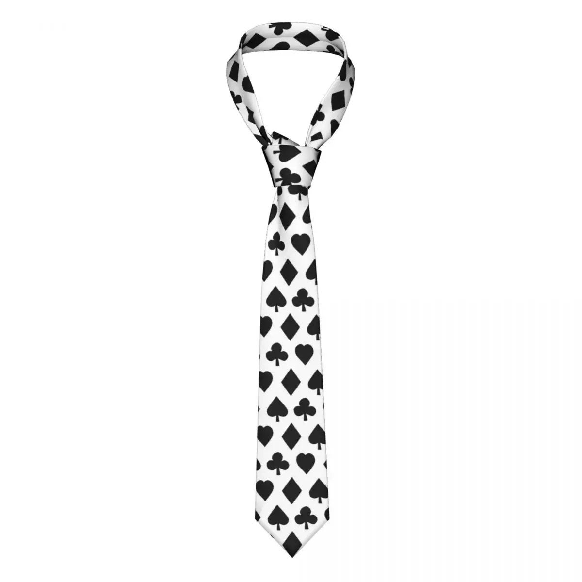 

Playing Cards Tie Poker Suits Print 8CM Design Neck Ties Gift Formal Man Blouse Cravat