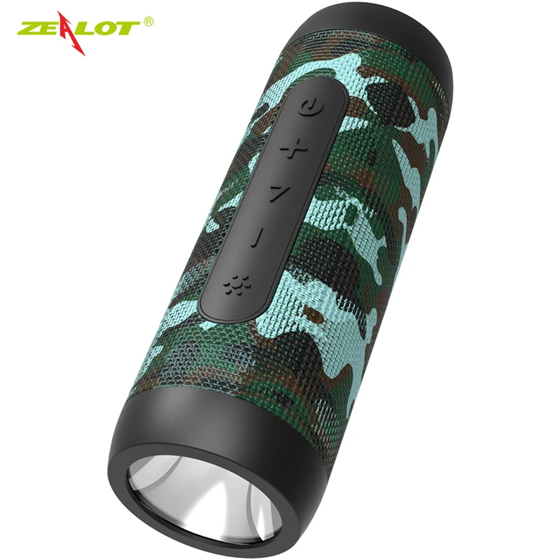 

Zealot S22 Portable Speakers Wireless Bluetooth Speaker fm Radio Outdoor Subwoofer+Flashlight+Power Bank,Support TF Card,AUX