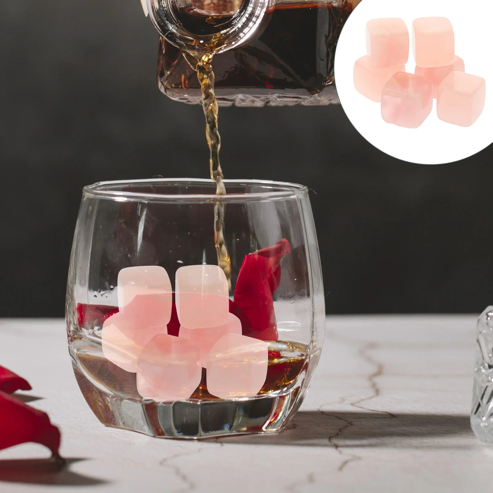

6 Pcs Whiskey Cube Quartz Stones Ice Cubes Accessories Reusable Drinks Miss