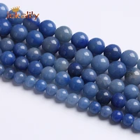 natural blue aventurine jades beads round loose spacer beads for jewelry making diy bracelet accessories 4 6 8 10 12mm 15 inch