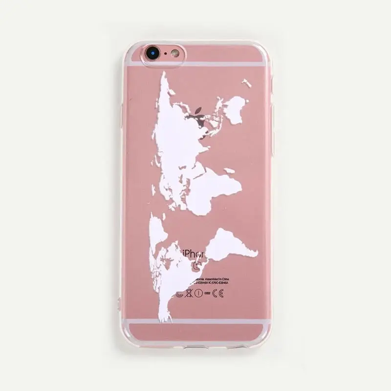 Luxury World Map Travel Soft TPU Phone Case For iPhone 14 13 12 11 Pro XR XS Max Clear Silicone Cover