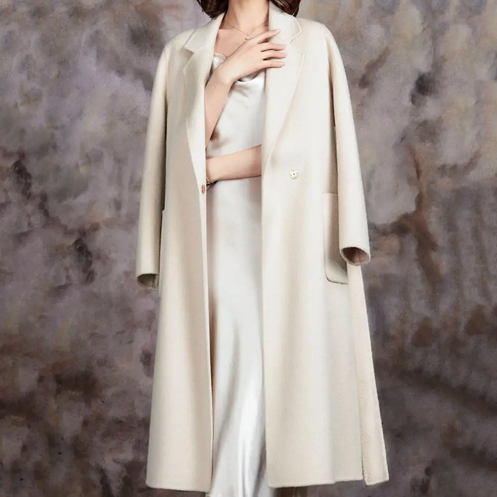 

Популярное Женское шерстяное пальто, Женское шерстяное пальто с длинными рукавами на сезон осень-зима, приталенное шерстяное пальто с пояс...