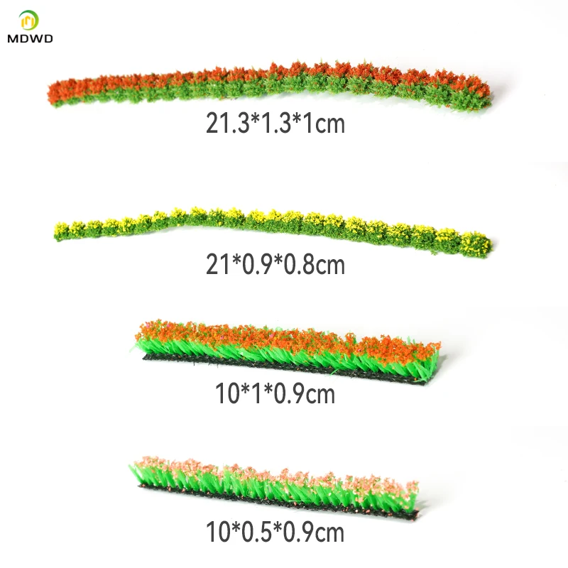Artificial Miniature Shrub Strip Green Belt Model Grass Fence Sand Table Scene Manual DIY Material Realistic Garden Decor