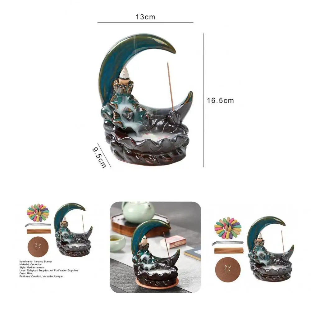 Tranquil Ceramic Backflow Incense Burner Accessories For Relaxation For Home