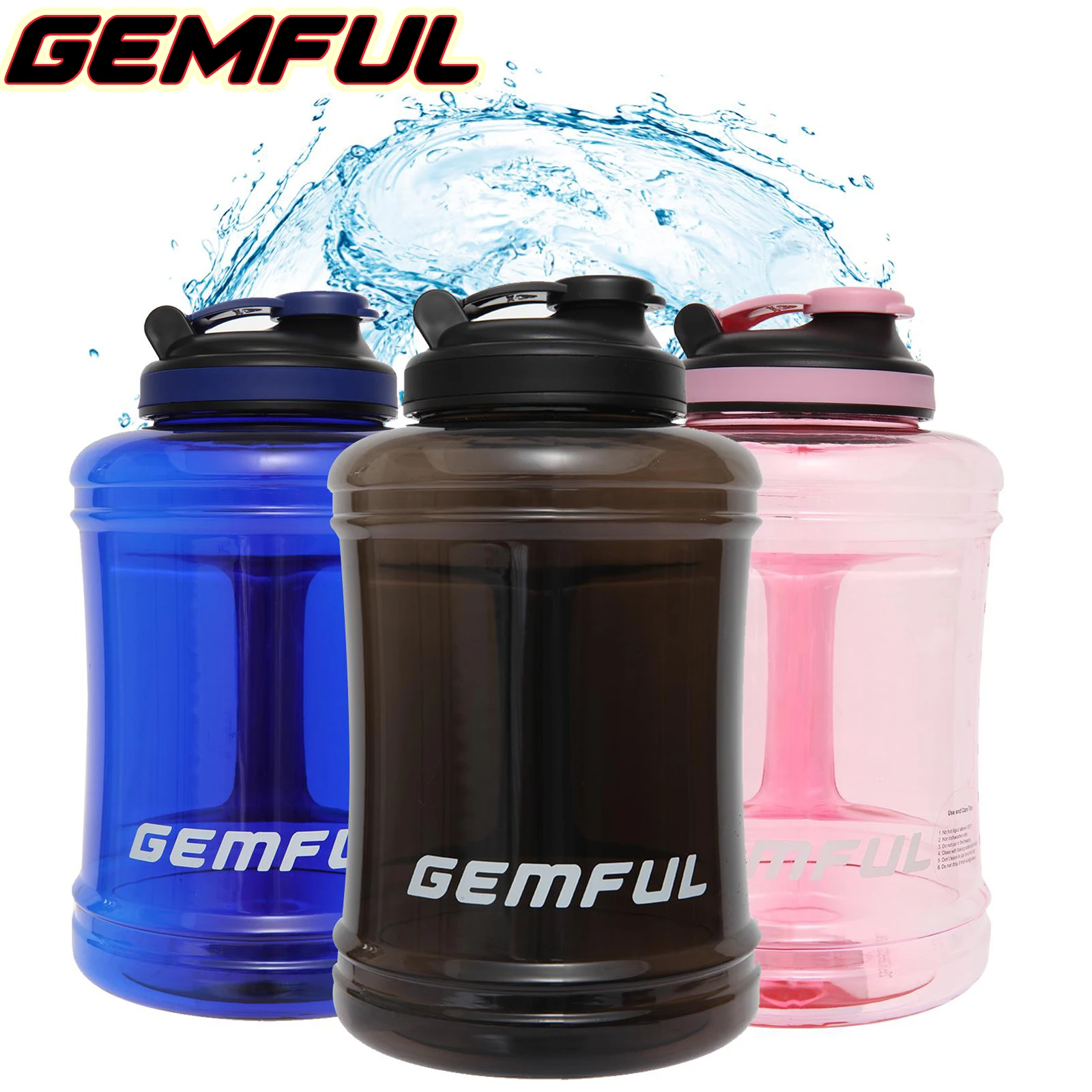 

2.5L 85oz Large Sport Big Water Bottle with Handle BPA Free 0.7 Gallon for Outdoor Gym Fitness Workout Camping Home Office