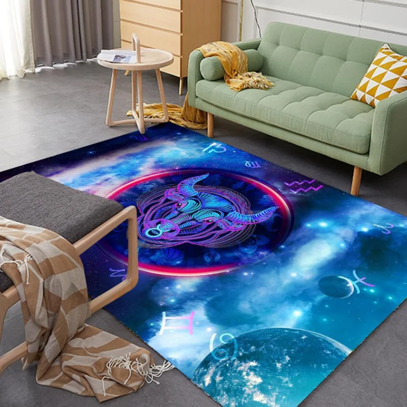 

Twelve Constellation Pattern Floor Mat Living Room Coffee Table Entrance Door Mat Carpet Bedroom Bathroom Kitchen Decorative Rug