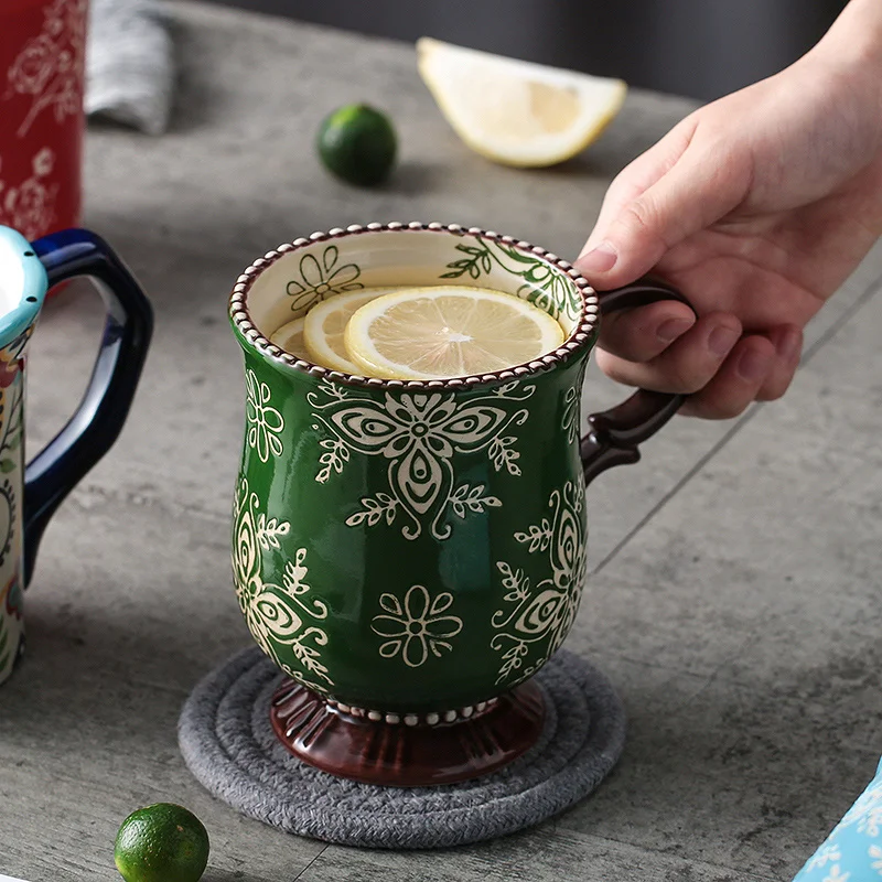 

Ручная роспись, японская керамическая кружка, простая и модная чашка для напитков, чашка для чая, молока, завтрака, Офисная домашняя кофейна...