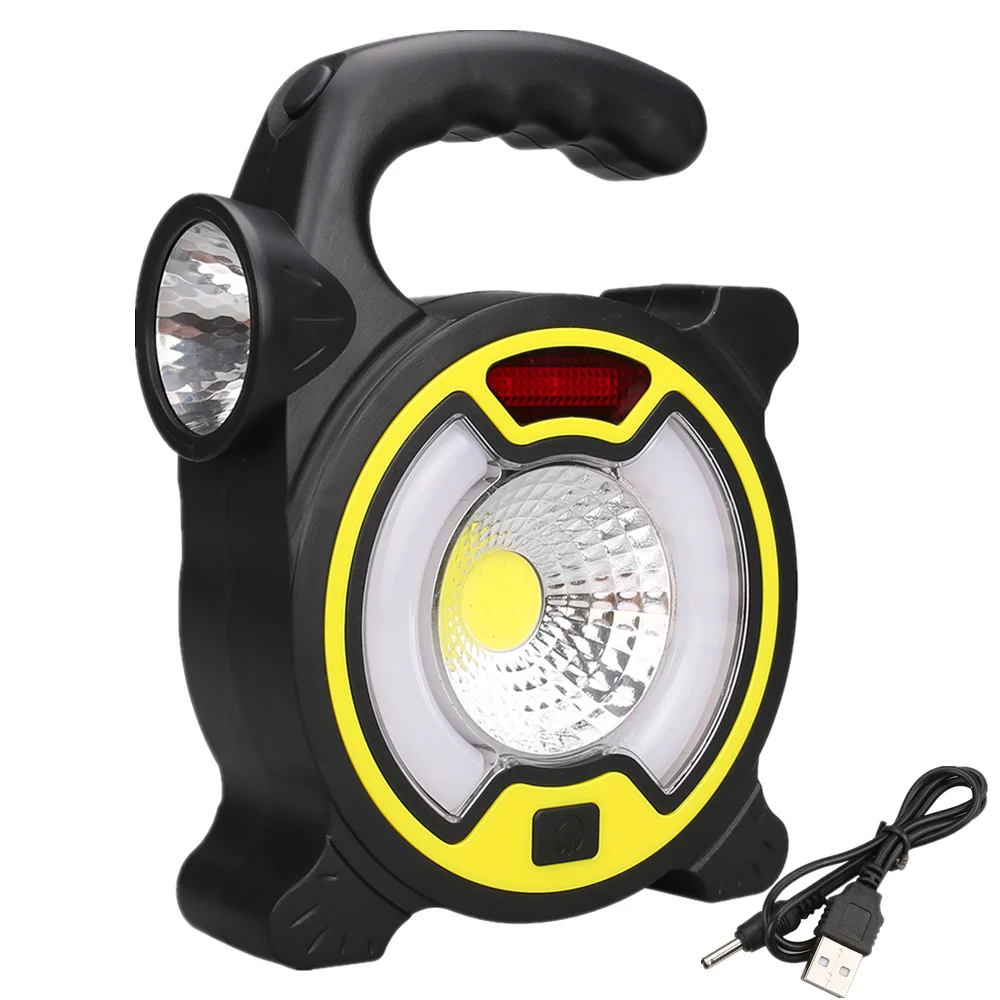 

2 IN 1 Solar USB Rechargeable Brightest COB LED Camping Lantern Charging for Device Waterproof Emergency Flashlight LED Light