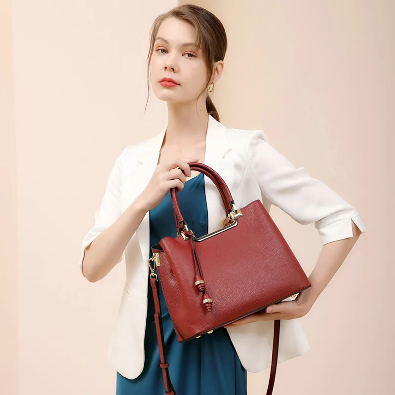 

Senior Sense Real Leather Bag 2023 New Tide High-end Single Shoulder Crossbody Bag Head Layer Cowhide Large Capacity Handbag