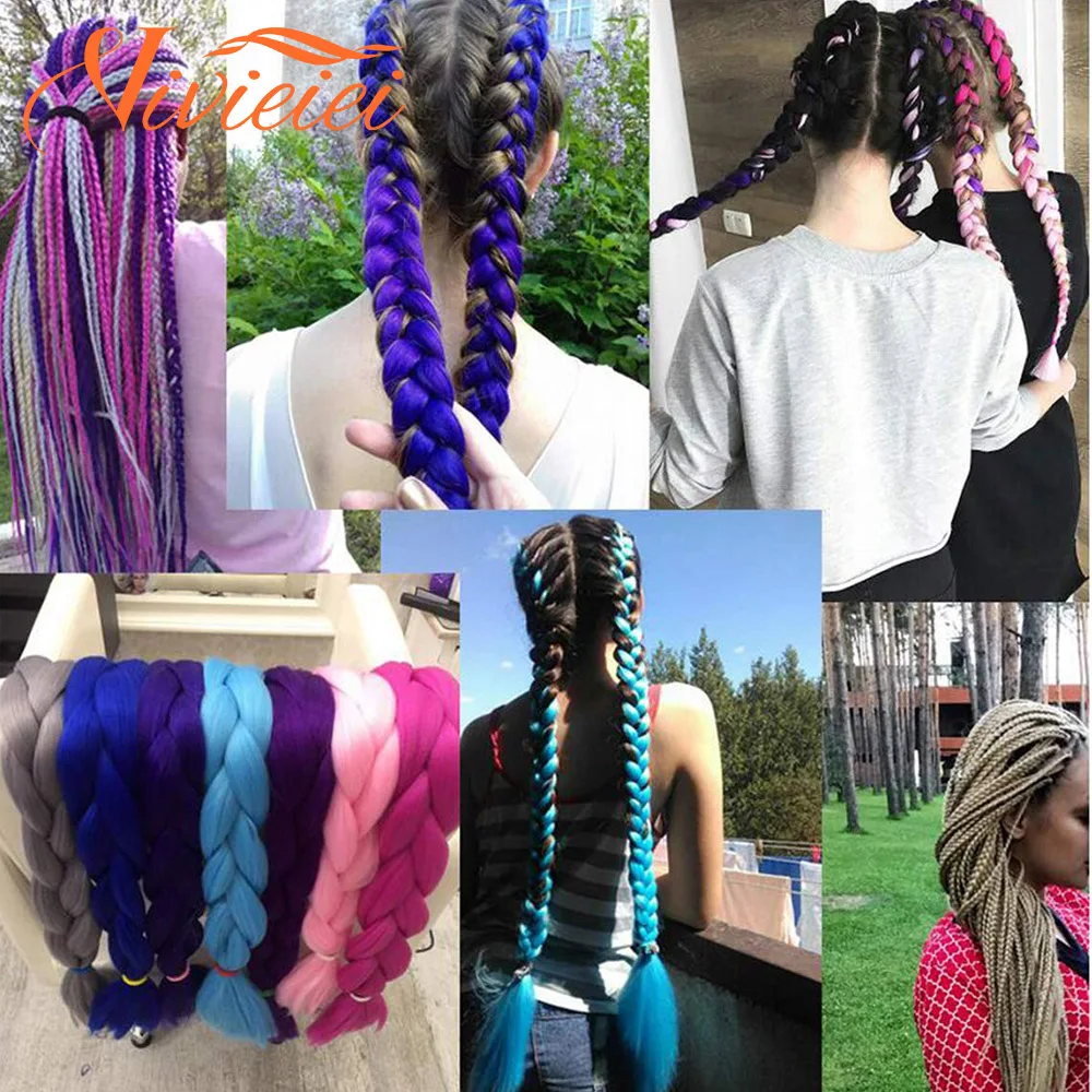 Удлинители волос VIVIEIEI Джамбо косички 41 дюйм Супер Длинные Синтетические волосы