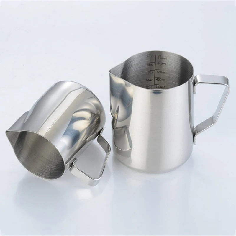 

Stainless Steel Coffee Latte Milk Frothing Jug Milk Frother Pitcher Jug Espresso Barista Pitcher Milk Pot Coffee Accessory 1 PC
