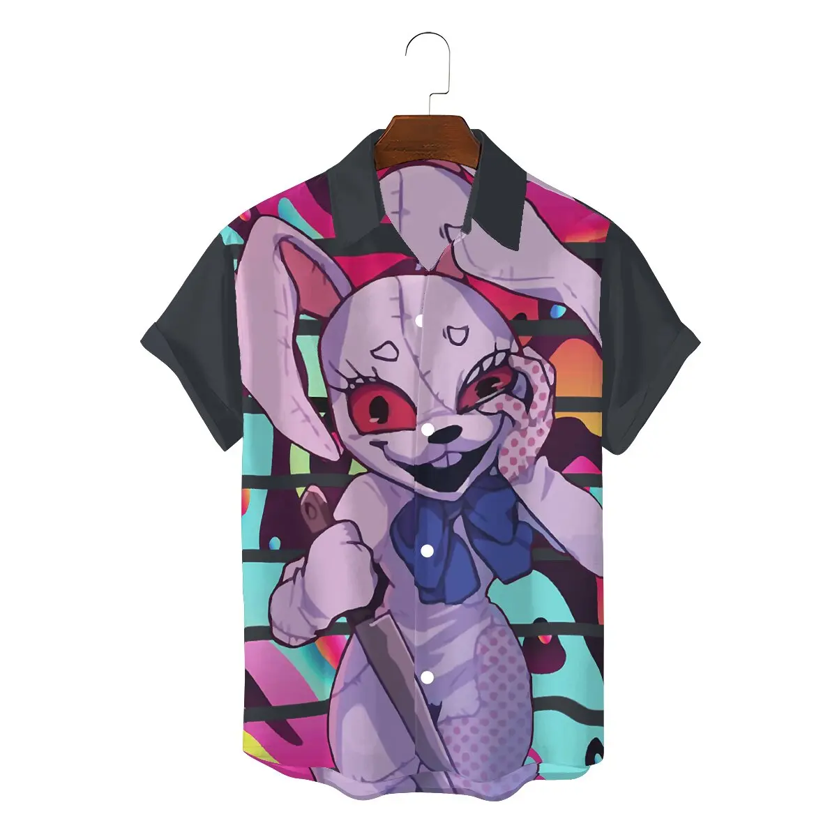 

FNAF Game Security Breach Newest Hawaii Shirt for Men Rabbit Essential Square Neck 3D Shirt Personalize Birthday Gifts Tops