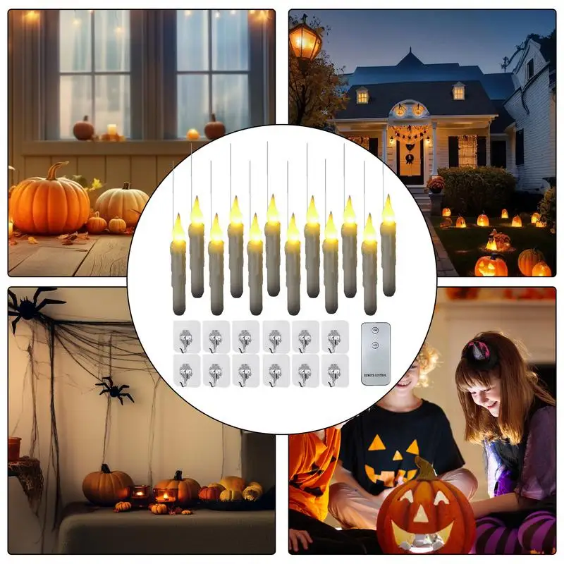 Беспламенные плавающие свечи 12X украшение на Хэллоуин мерцающие теплые